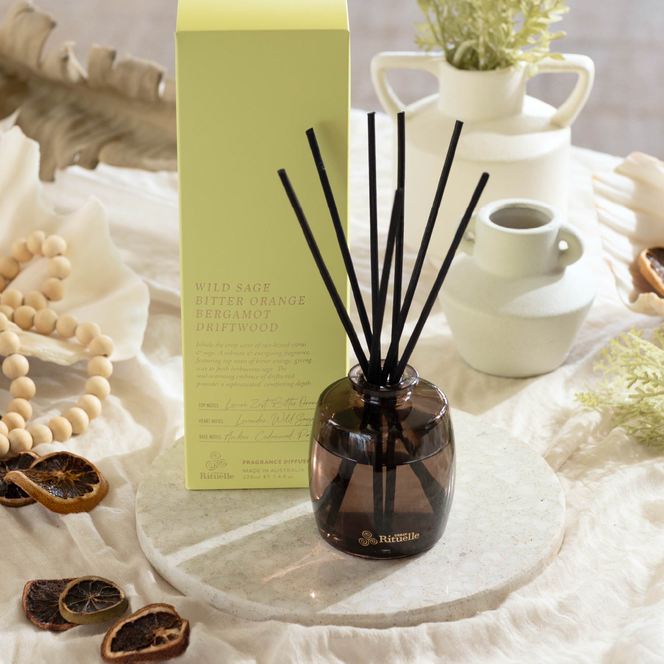 Wild Sage, Bitter Orange, Bergamot, Driftwood<br> Fragrance Diffuser Set | 220ml