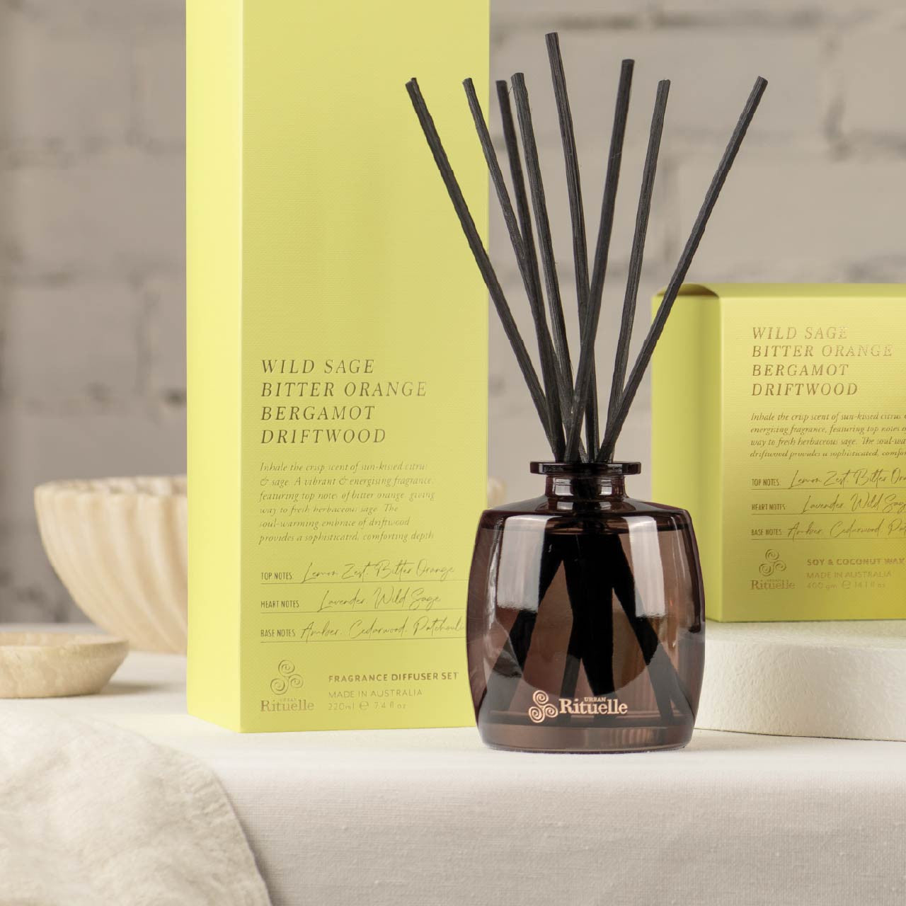 Wild Sage, Bitter Orange, Bergamot, Driftwood<br> Fragrance Diffuser Set | 220ml