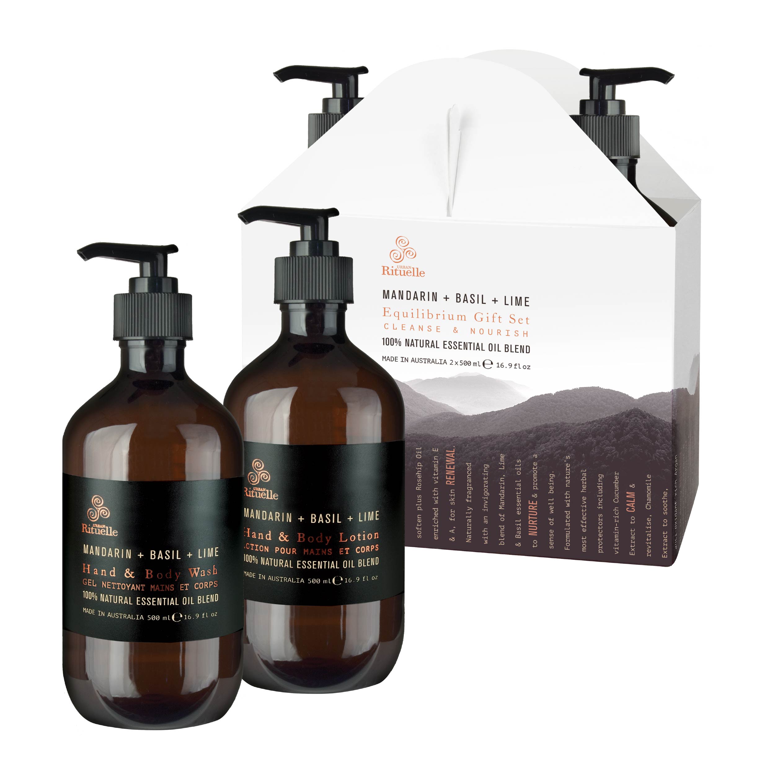 Mandarin, Basil & Lime<br> Cleanse & Nourish Gift Duet | 2 x 500ml