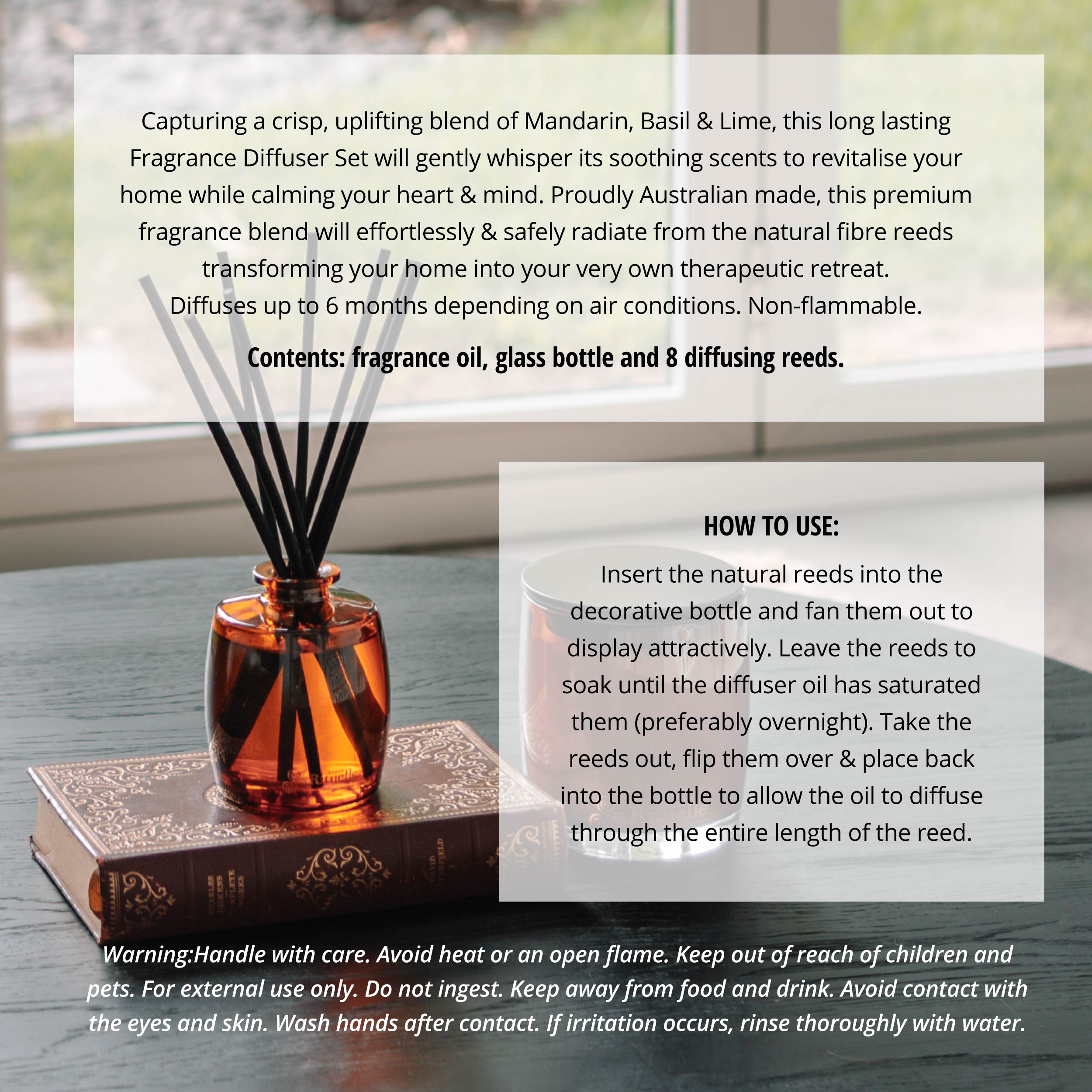 Mandarin, Basil & Lime<br> Fragrance Diffuser Set | 220ml