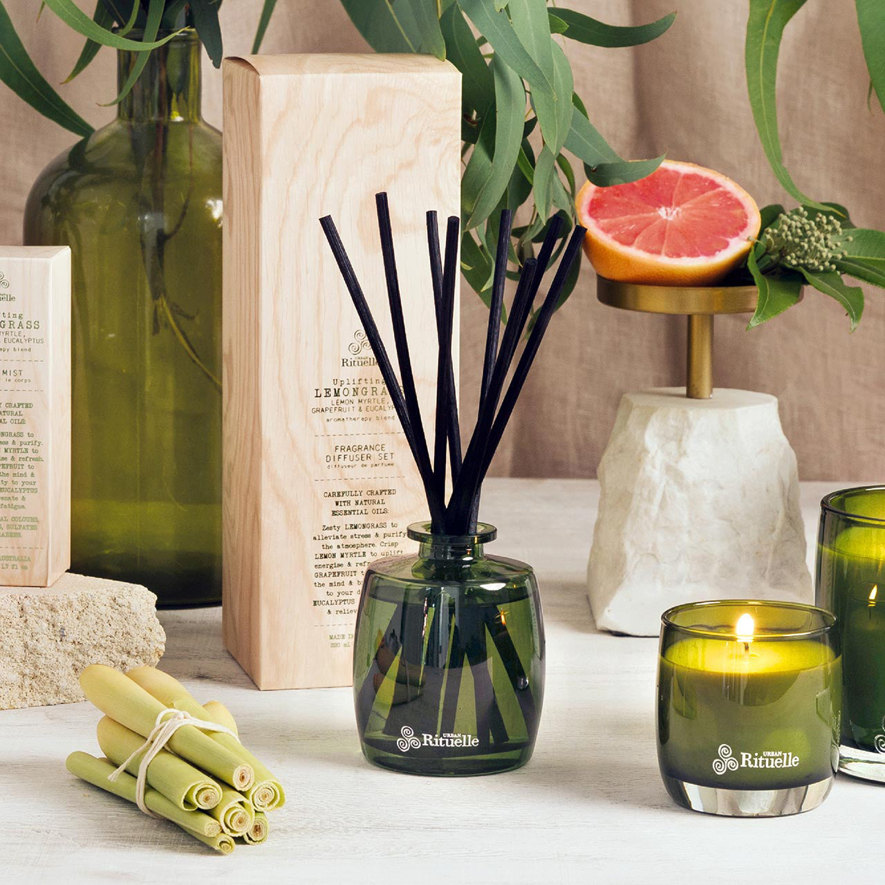 Lemongrass, Lemon Myrtle, Grapefruit & Eucalyptus<br> Fragrance Diffuser Set | 220ml