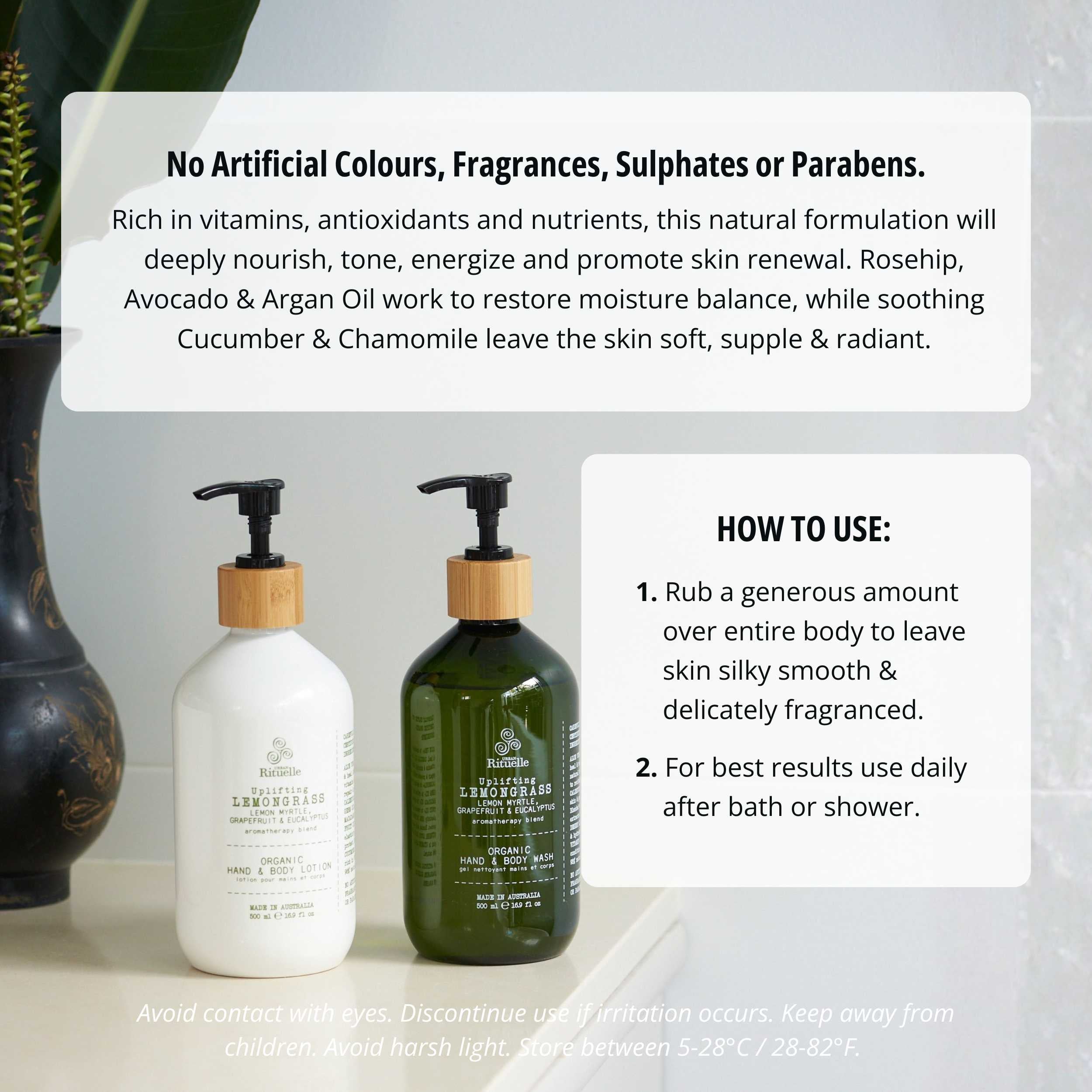 Lemongrass, Lemon Myrtle, Grapefruit & Eucalyptus<br> Hand & Body Lotion | 500ml