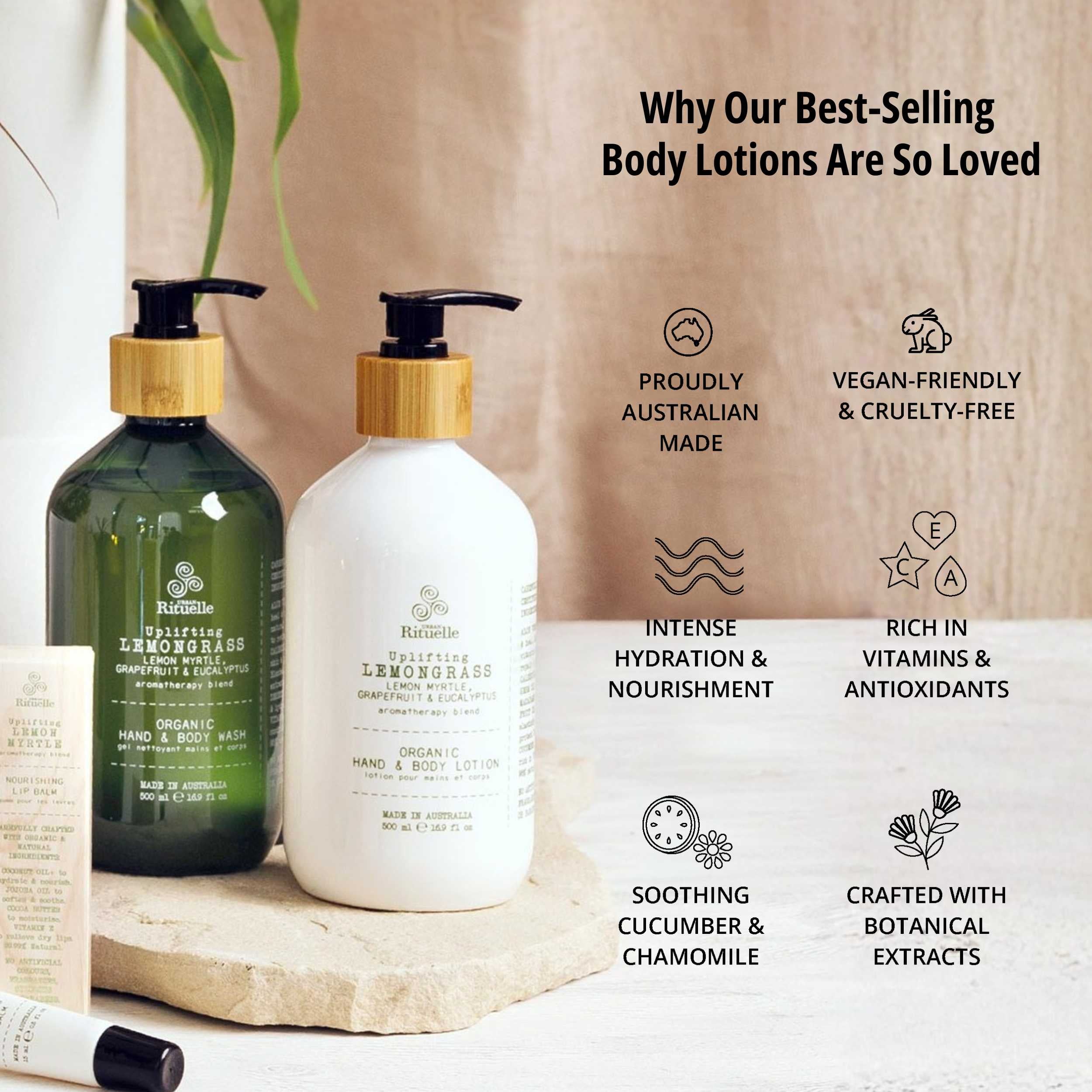 Lemongrass, Lemon Myrtle, Grapefruit & Eucalyptus<br> Hand & Body Lotion | 500ml