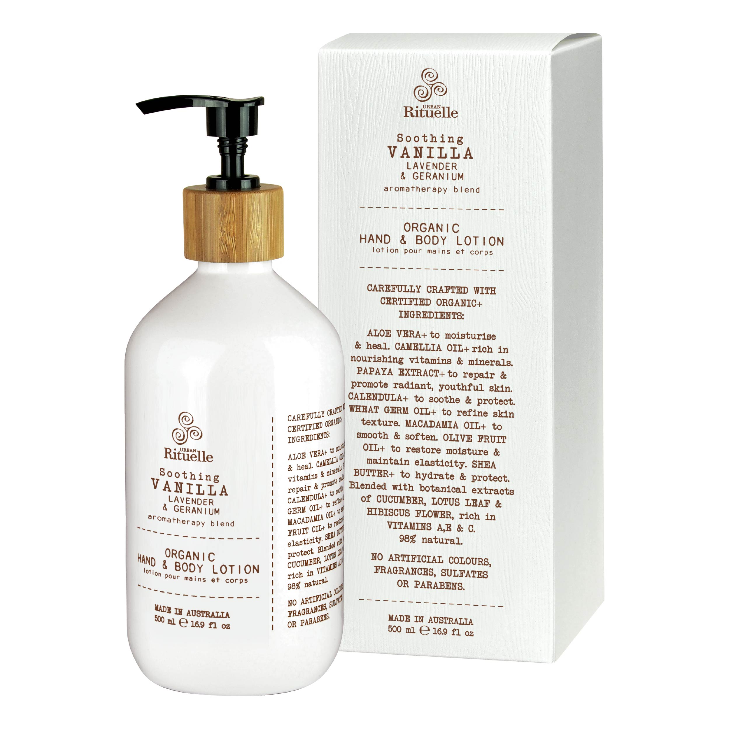 Vanilla, Lavender & Geranium<br> Organic Hand & Body Lotion | 500ml