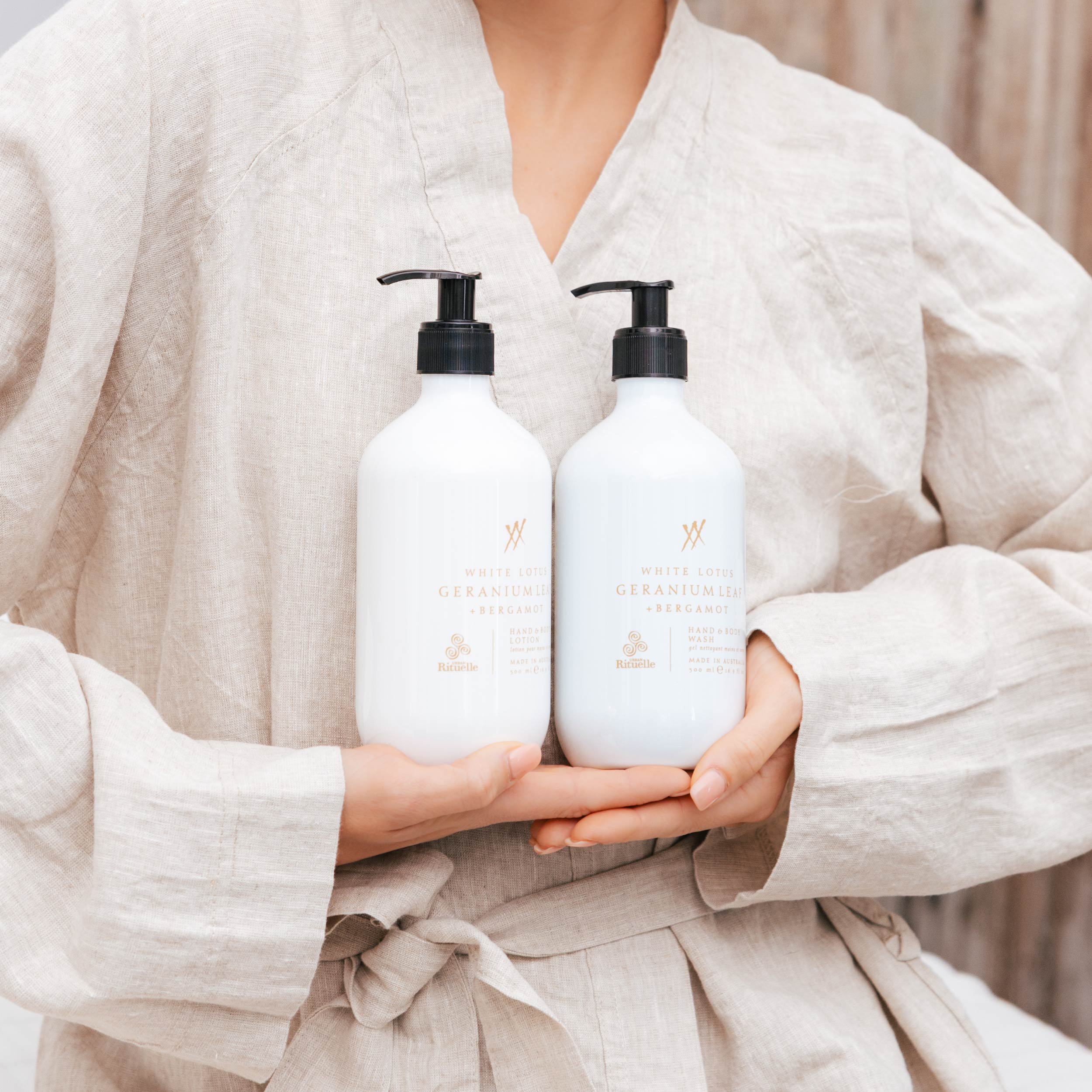 White Lotus, Geranium Leaf & Bergamot<br> Cleanse & Nourish Gift Duet | 2 x 500ml