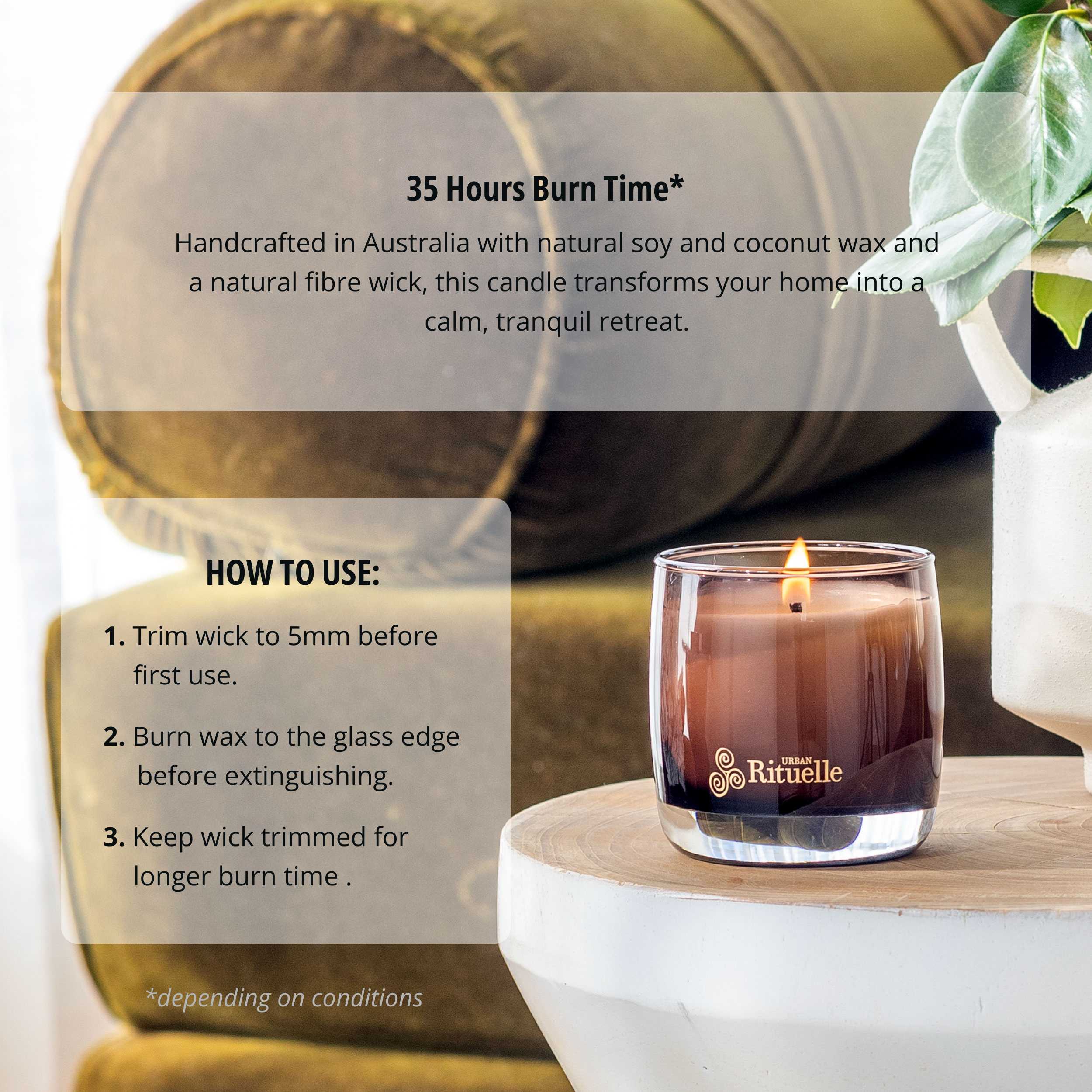 Black Amber, Rosewood & Cedar<br> Scented Soy Candle | 140gm