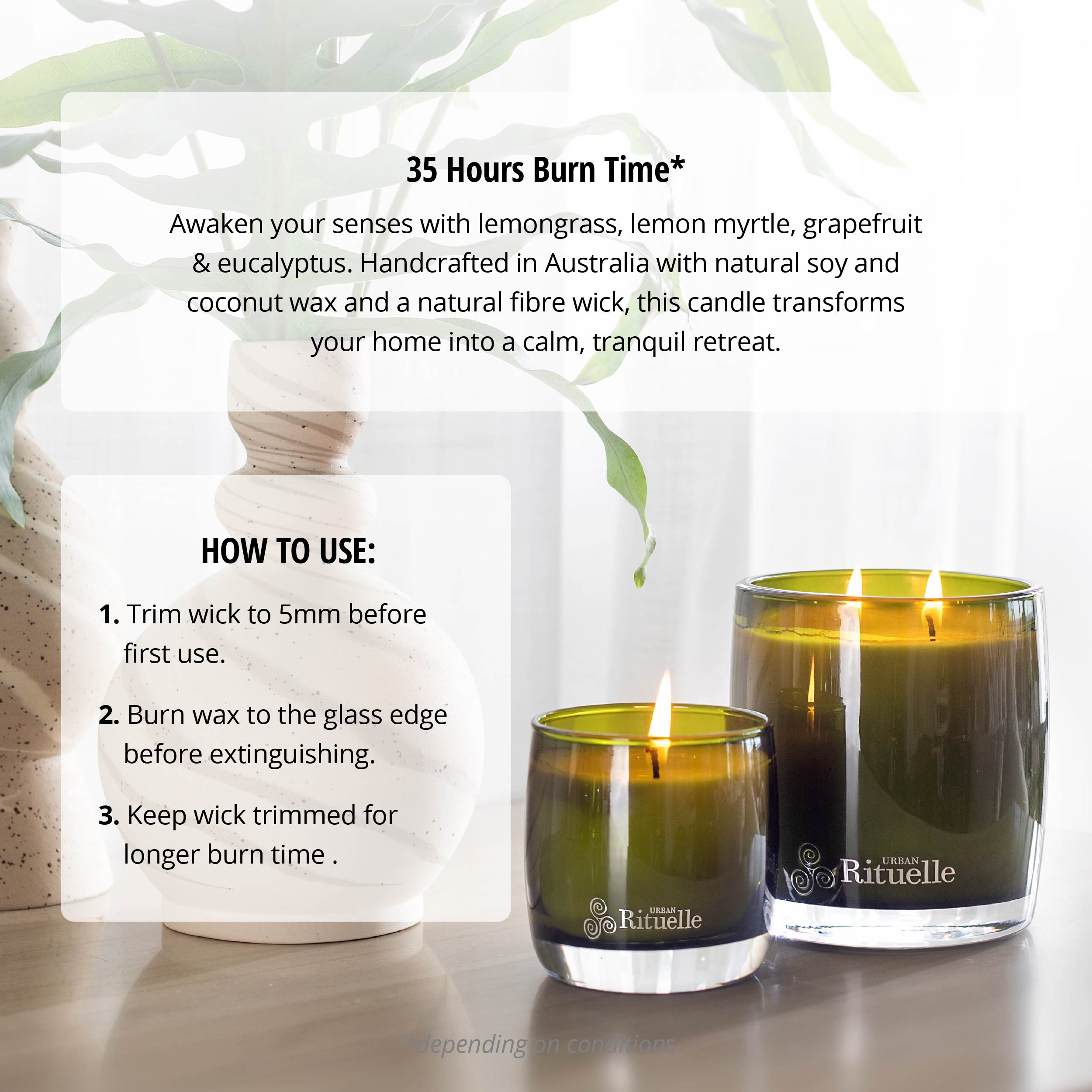 Sea Salt, Lemon Myrtle + Native Pine <br> Scented Soy Candle | 140gm