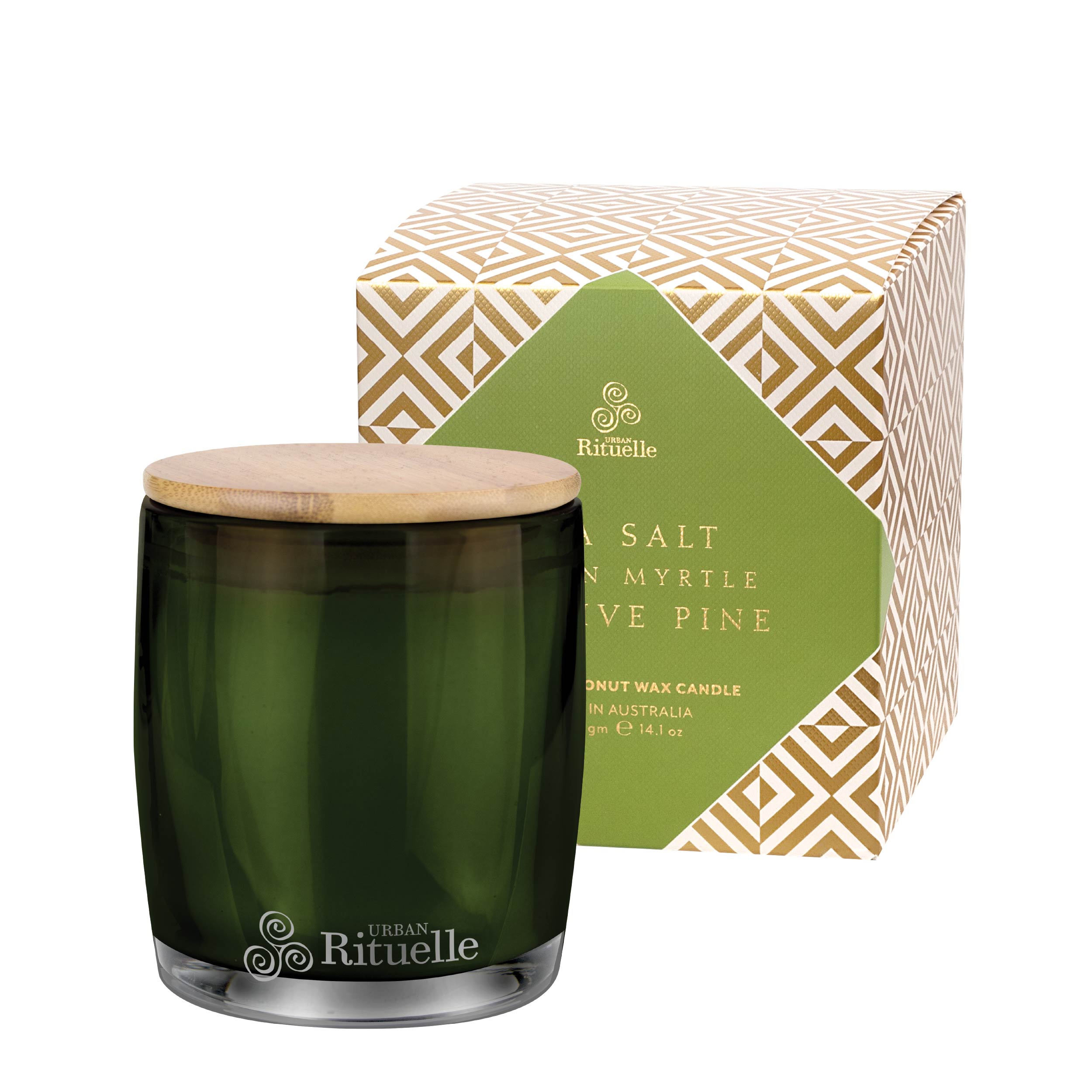 Sea Salt, Lemon Myrtle + Native Pine <br> Scented Soy Candle | 400gm