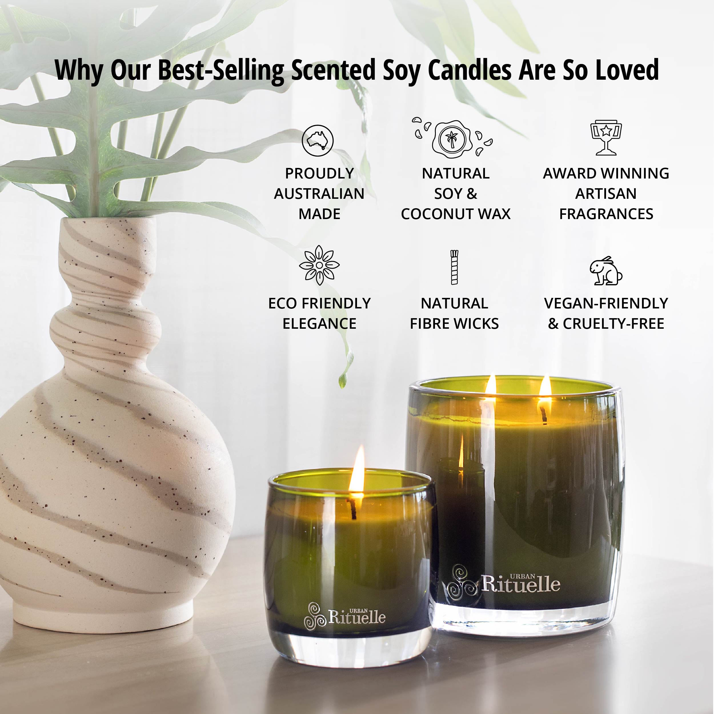 Sea Salt, Lemon Myrtle + Native Pine <br> Scented Soy Candle | 400gm