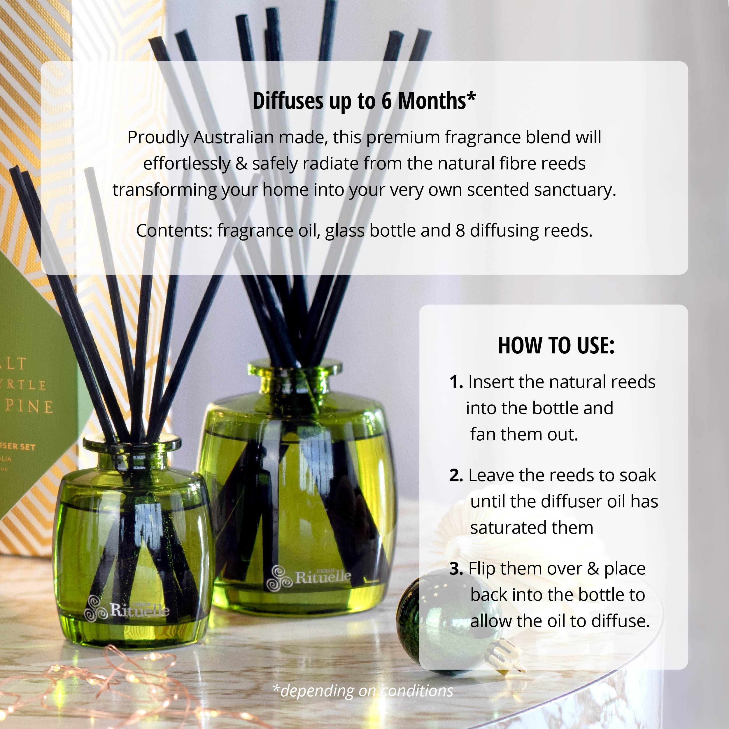Sea Salt, Lemon Myrtle + Native Pine <br> Fragrance Diffuser Set | 220ml