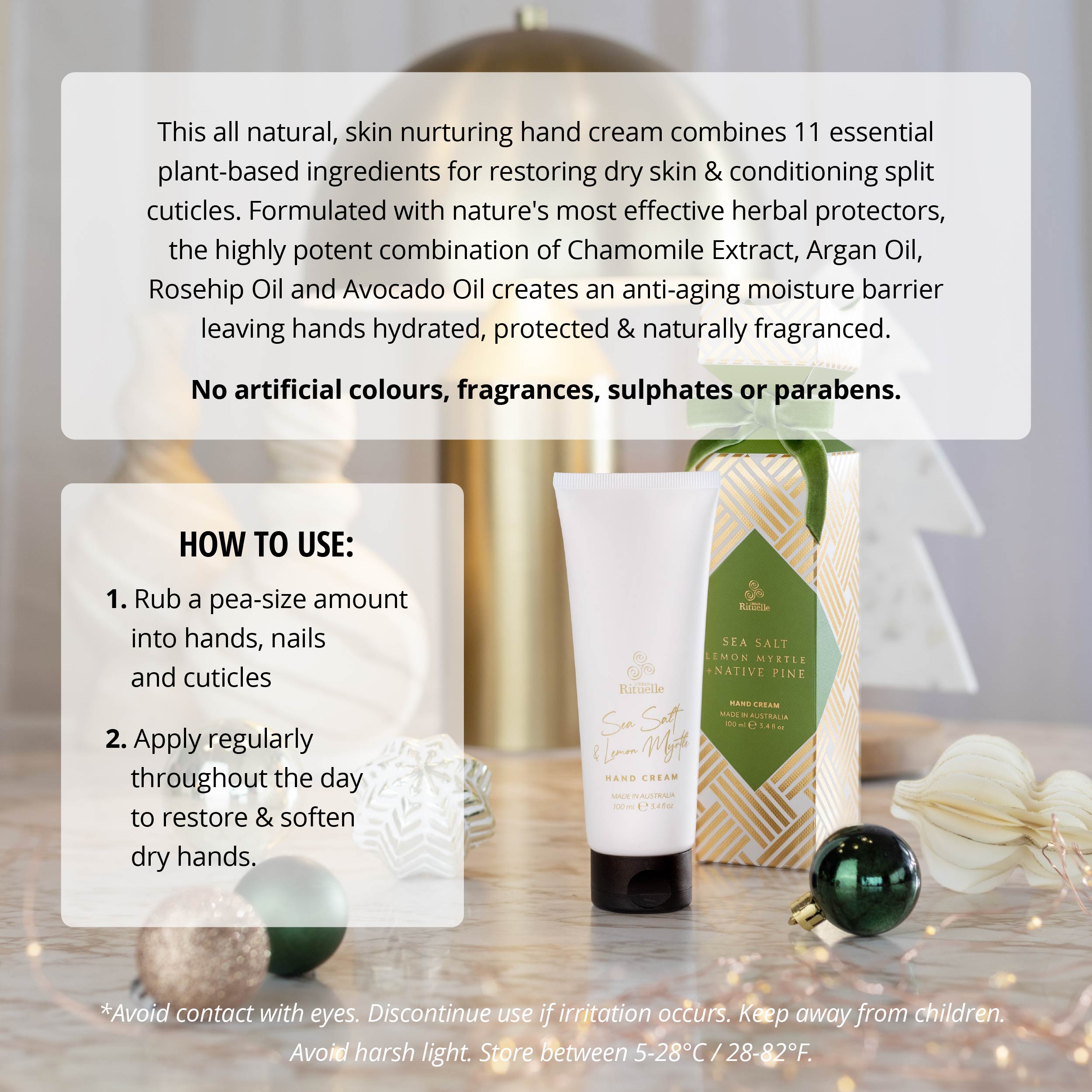 Sea Salt, Lemon Myrtle + Native Pine <br> Hand Cream Bon Bon | 100ml