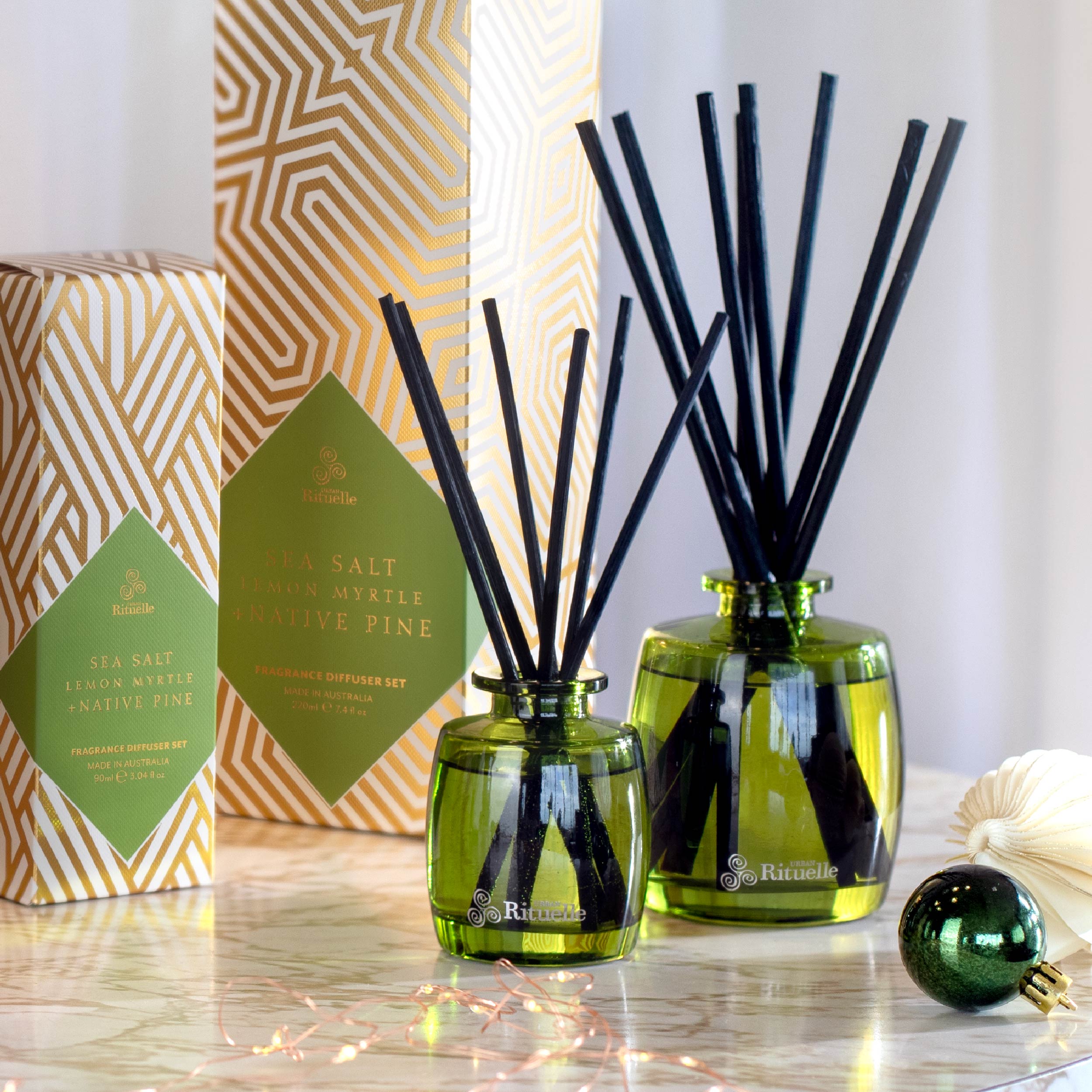 Sea Salt, Lemon Myrtle + Native Pine <br> Mini Fragrance Diffuser Set | 90ml