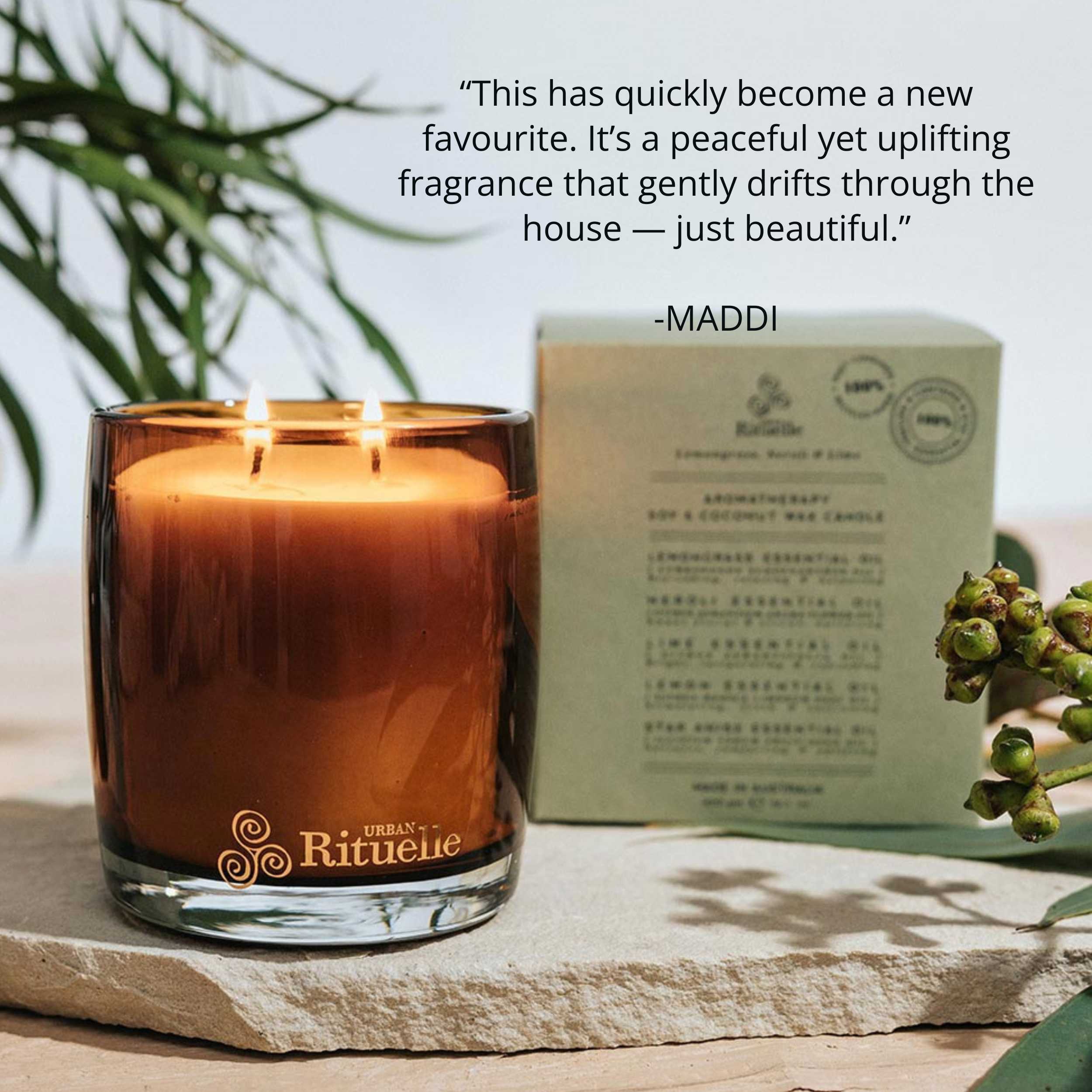 Lemongrass, Neroli & Lime<br> Aromatherapy Soy & Coconut Wax Candle | 400gm