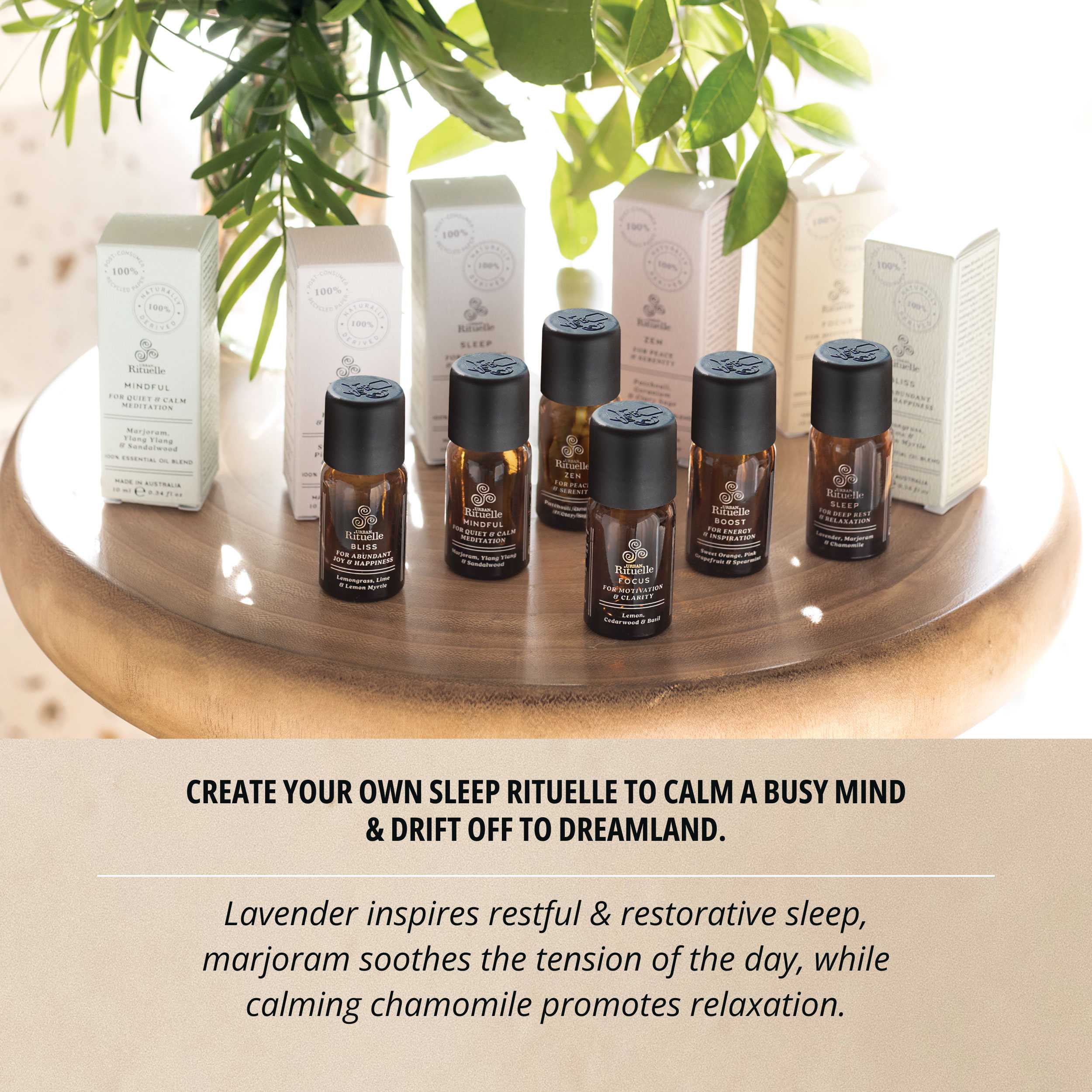 Natural Remedy - Wellness Rituelles 100% Essential Oil Blends - Sleep: Lavender, Marjoram & Chamomile