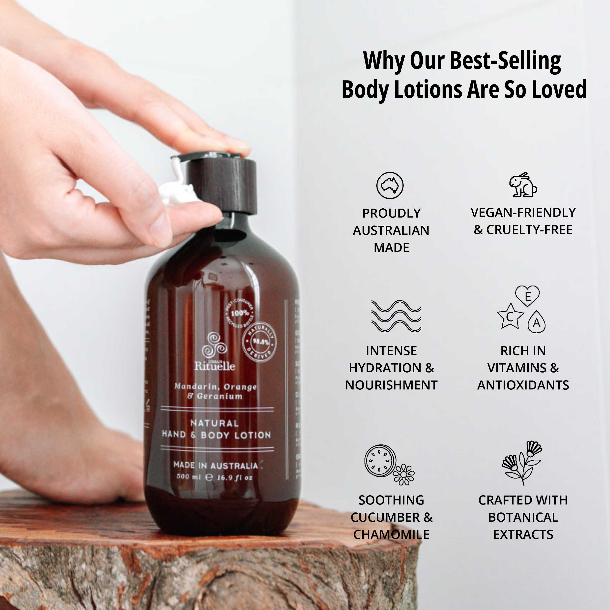 Mandarin, Orange & Geranium<br> Natural Hand & Body Lotion | 500ml