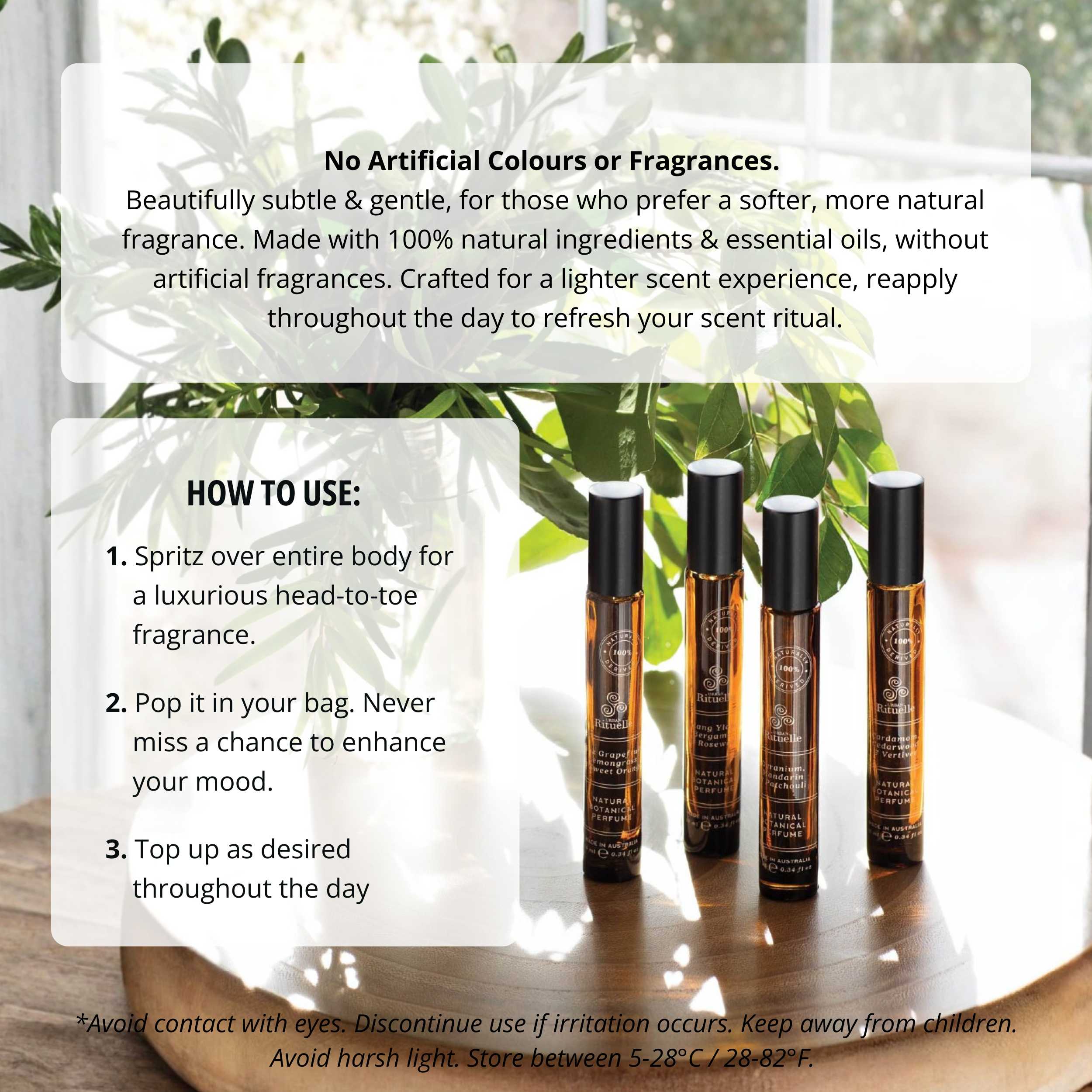 Geranium, Mandarin & Patchouli<br> Natural Botanical Perfume | 10ml