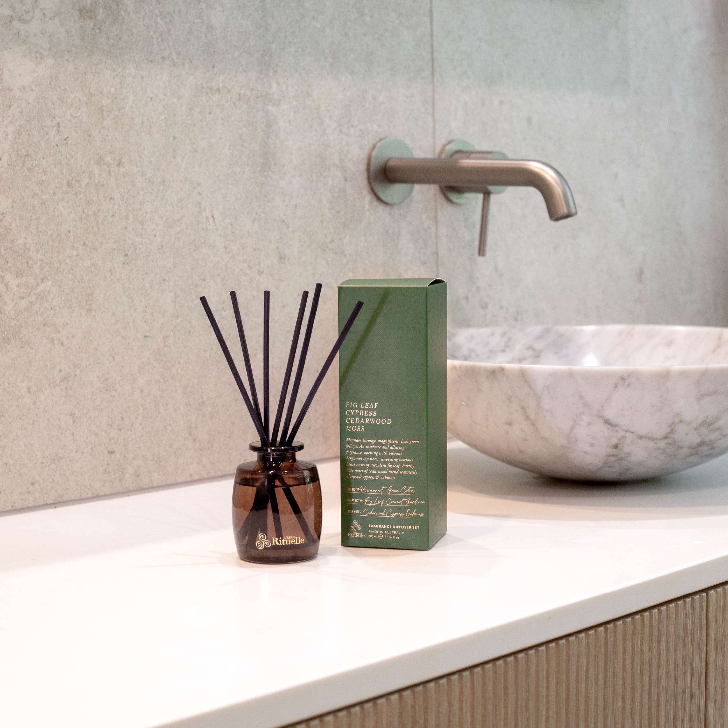 Fig Leaf, Cypress, Cedarwood, Moss<br>Mini Fragrance Diffuser Set | 90ml