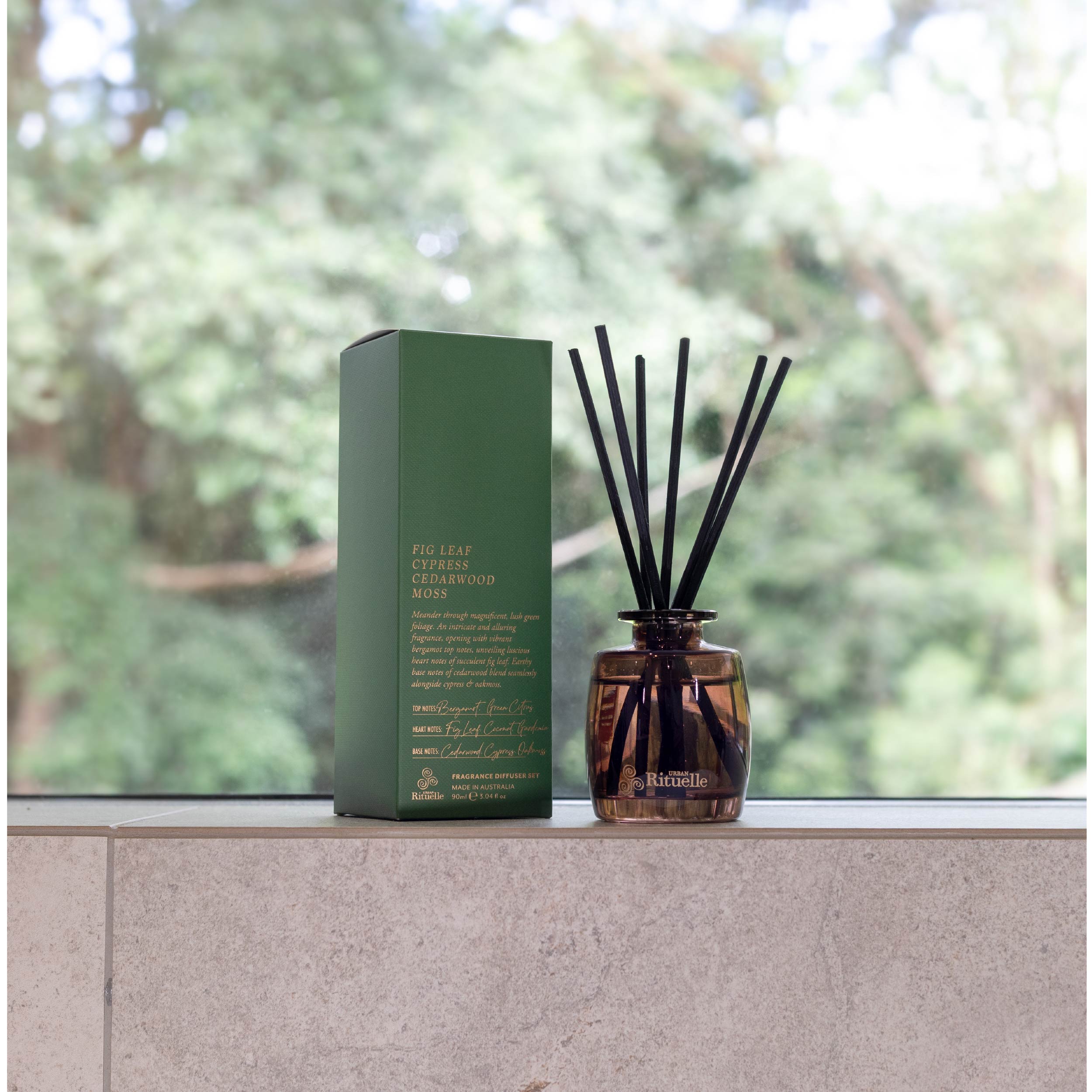 Fig Leaf, Cypress, Cedarwood, Moss<br>Mini Fragrance Diffuser Set | 90ml