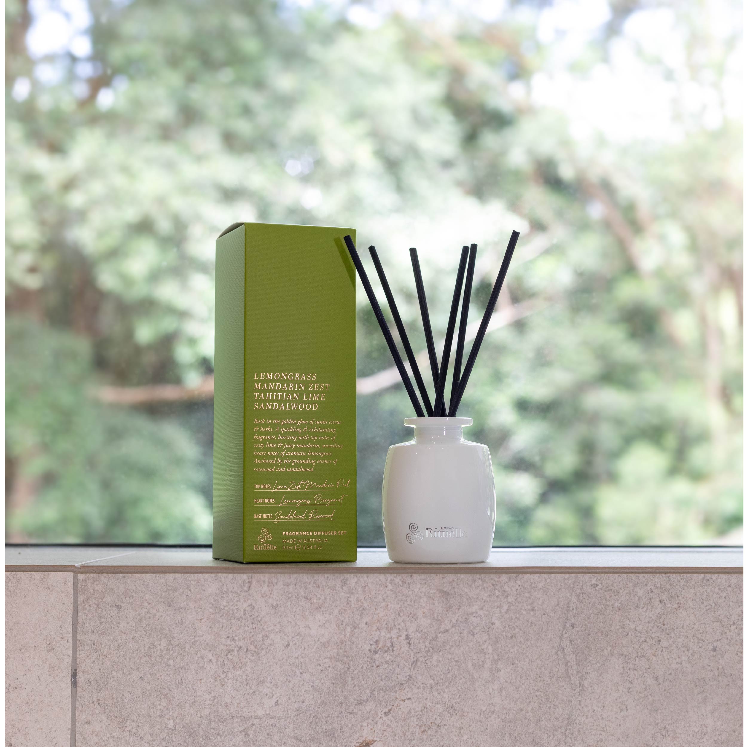 Lemongrass, Mandarin Zest, Tahitian Lime, Sandalwood<br> Mini Fragrance Diffuser Set | 90ml