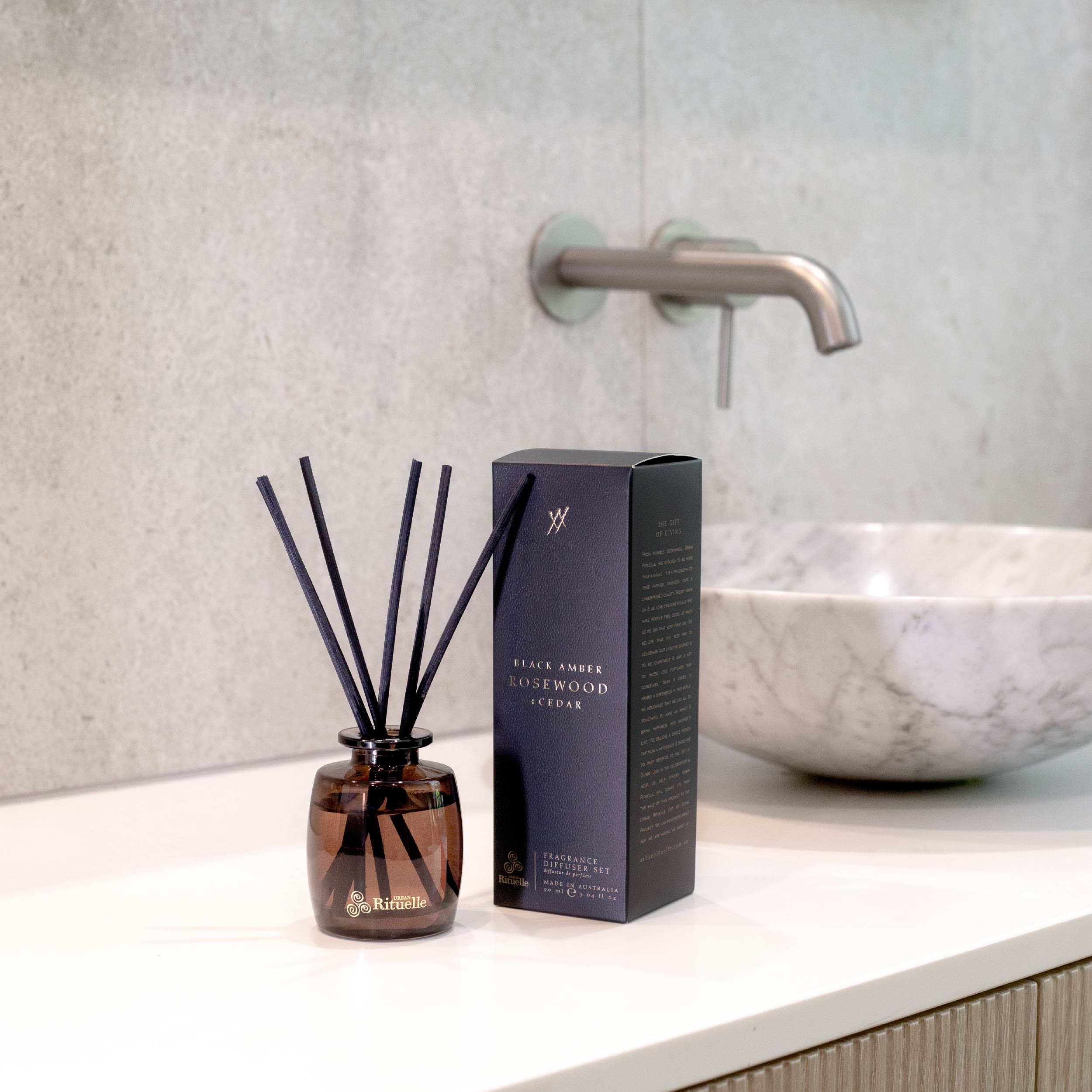 Black Amber, Rosewood & Cedar<br> Mini Fragrance Diffuser Set | 90ml