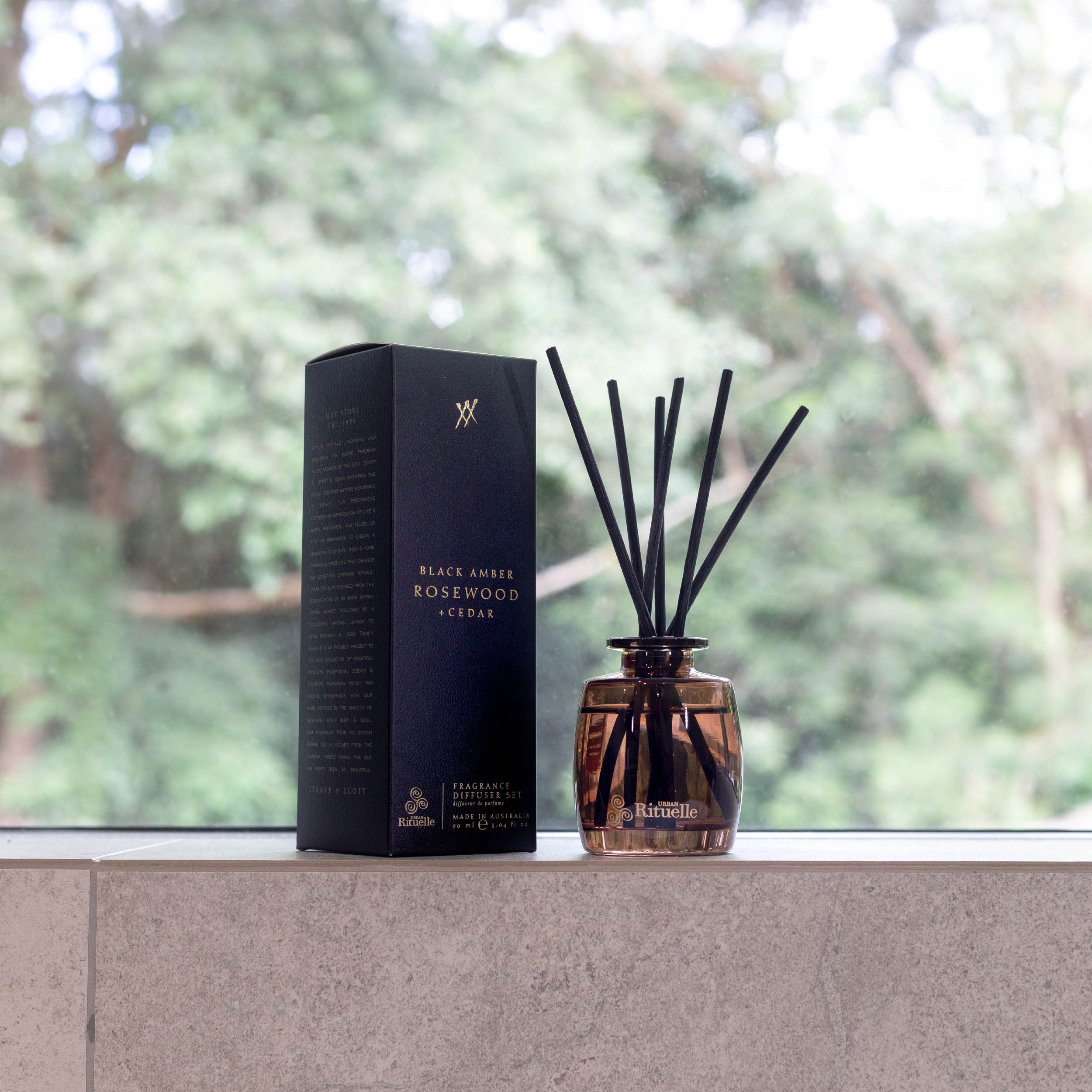 Black Amber, Rosewood & Cedar<br> Mini Fragrance Diffuser Set | 90ml