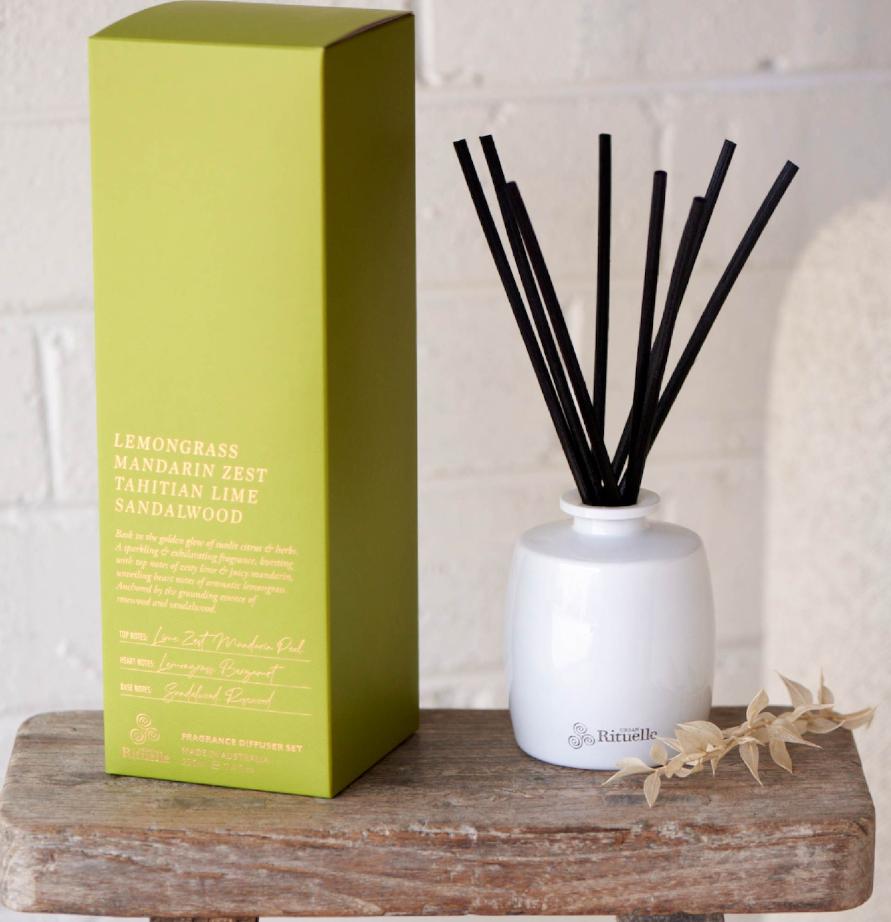 Lemongrass, Mandarin Zest, Tahitian Lime, Sandalwood<br> Fragrance Diffuser Set | 220ml