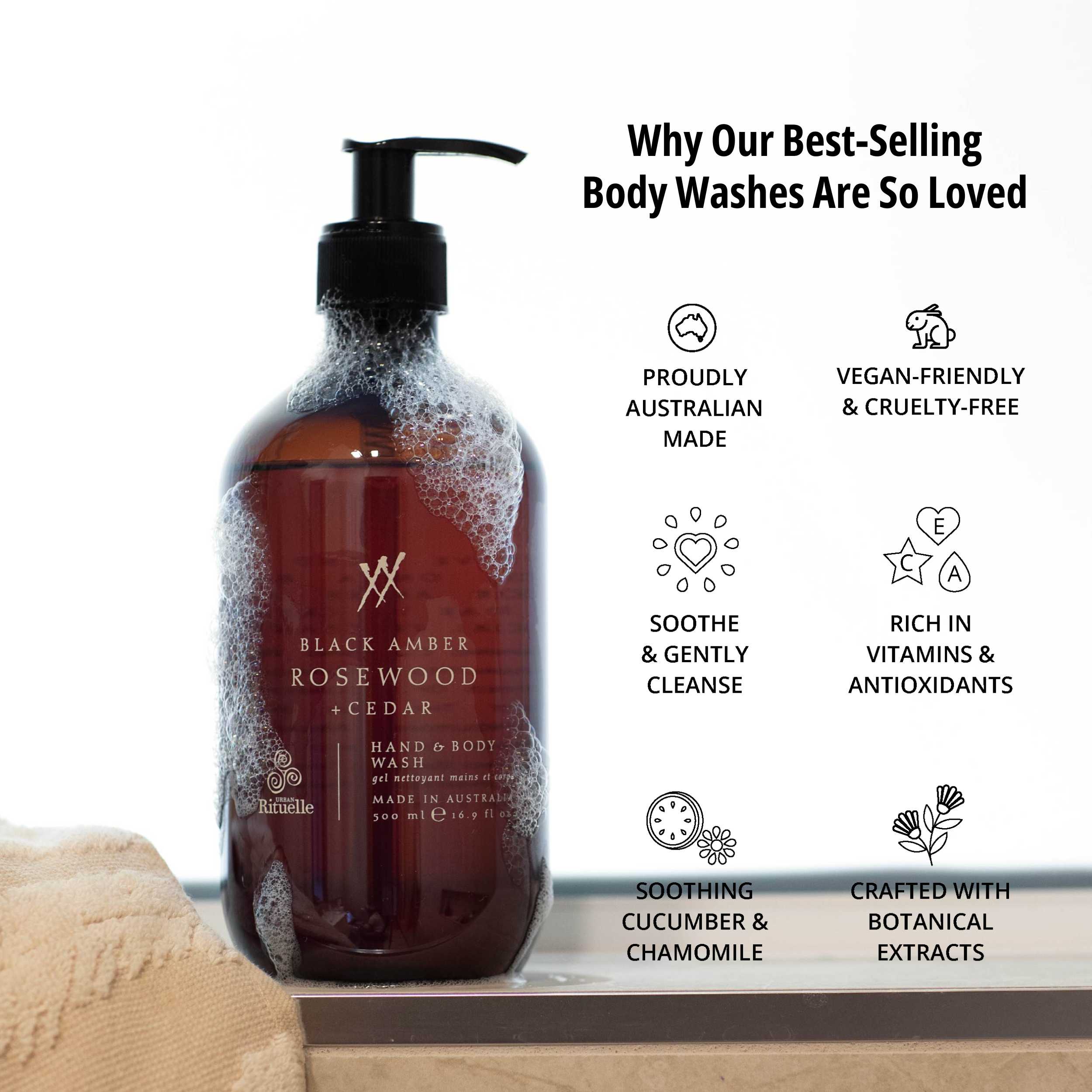 Black Amber, Rosewood & Cedar<br> Cleanse & Nourish Gift Duet | 2 x 500ml